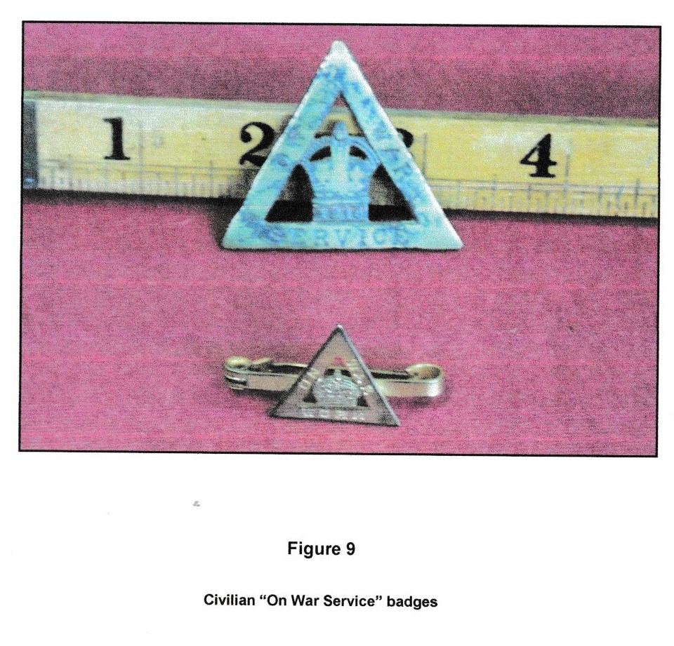 Civilian 'On War Service Badges'.